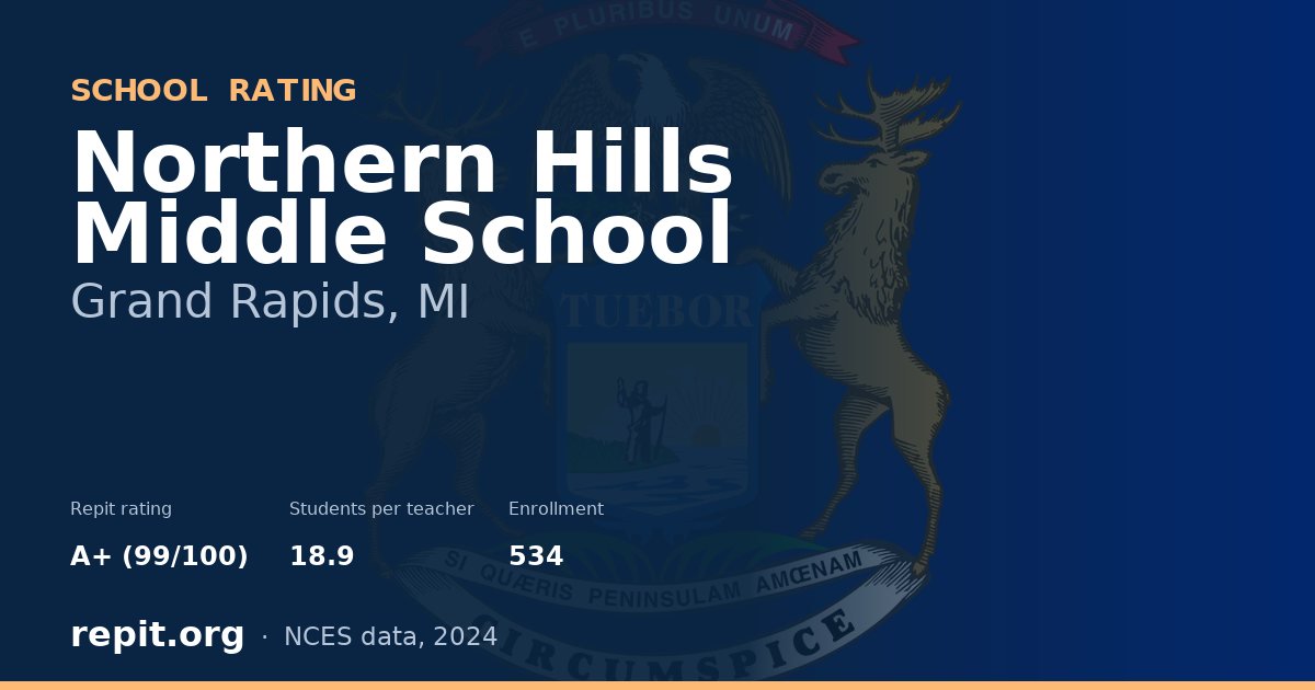 Northern Hills Middle School, Grand Rapids, MI — Repit school rating A+ (99/100)