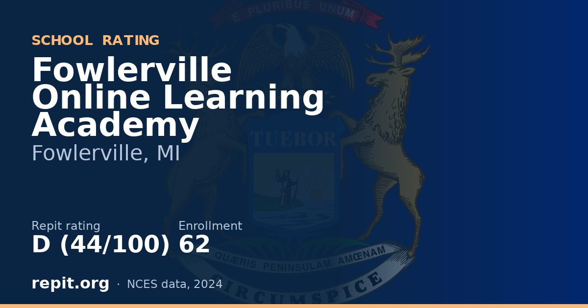 Fowlerville Online Learning Academy, Fowlerville, MI — Repit school rating D (44/100)