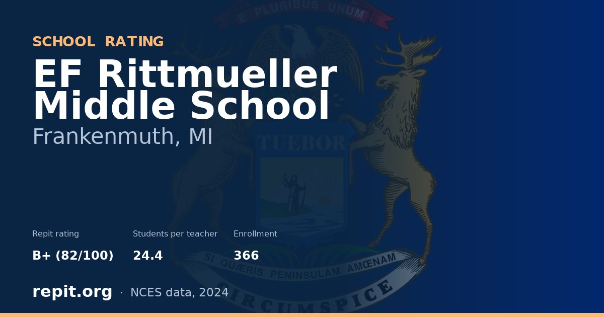 EF Rittmueller Middle School, Frankenmuth, MI — Repit school rating B+ (82/100)