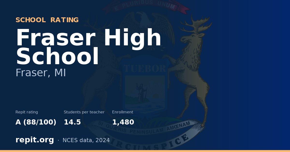Fraser High School, Fraser, MI — Repit school rating A (88/100)