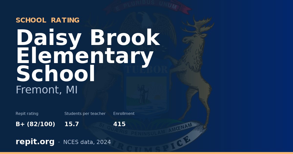 Daisy Brook Elementary School, Fremont, MI — Repit school rating B+ (82/100)