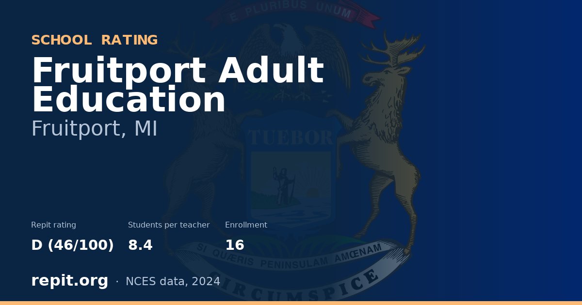 Fruitport Adult Education, Fruitport, MI — Repit school rating D (46/100)