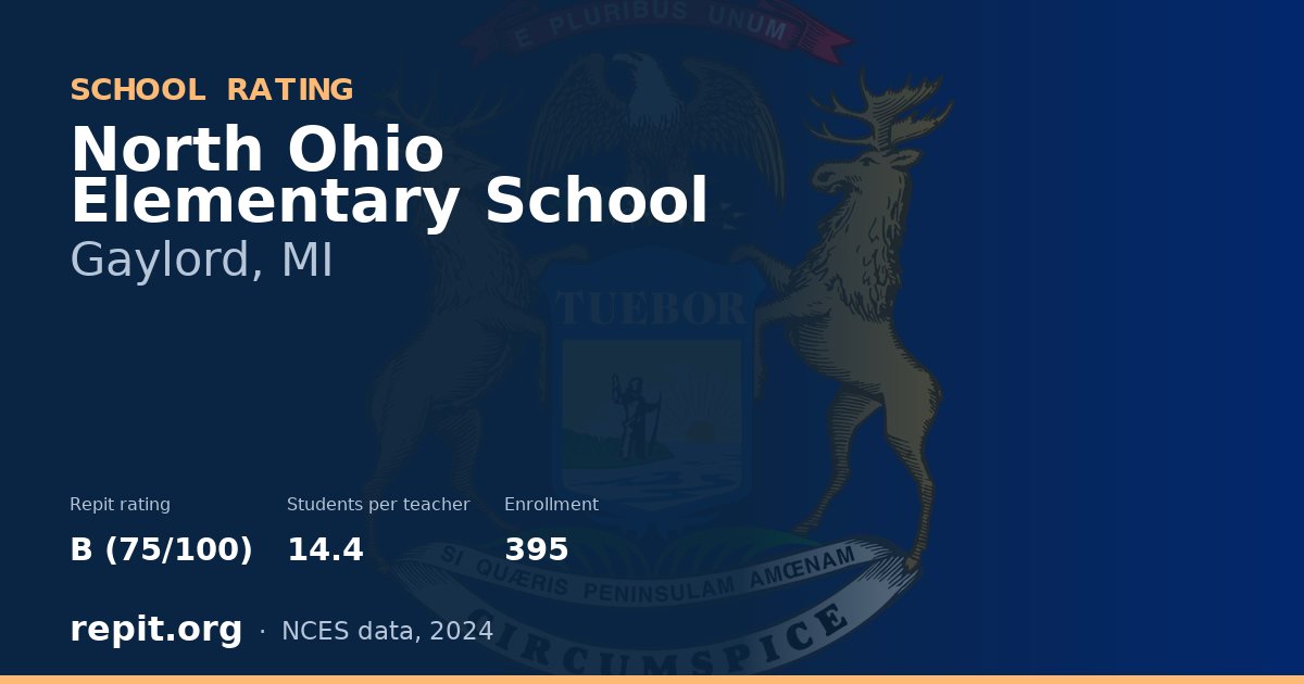 North Ohio Elementary School, Gaylord, MI — Repit school rating B (75/100)