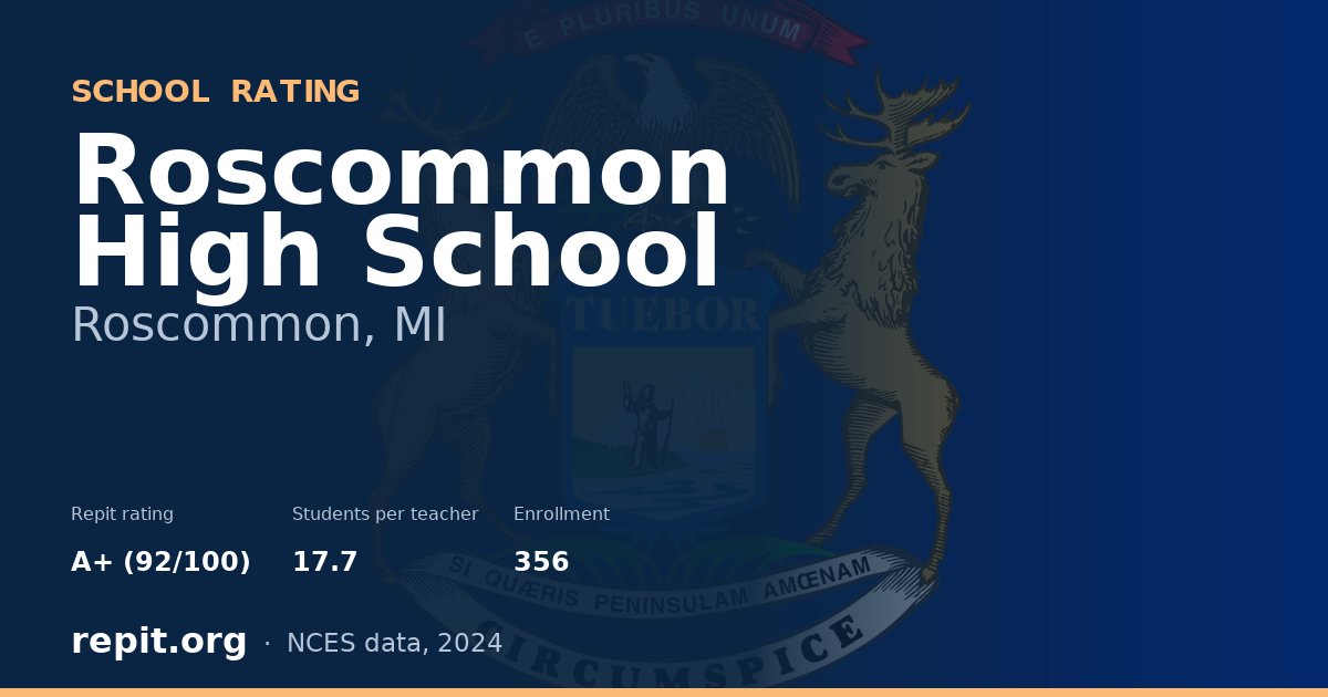 Roscommon High School, Roscommon, MI — Repit school rating A+ (92/100)