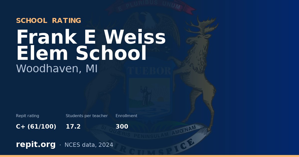 Frank E Weiss Elem School, Woodhaven, MI — Repit school rating C+ (61/100)