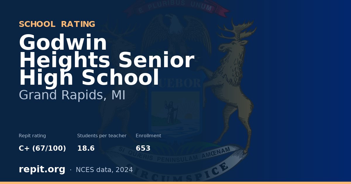 Godwin Heights Senior High School, Grand Rapids, MI — Repit school rating C+ (67/100)