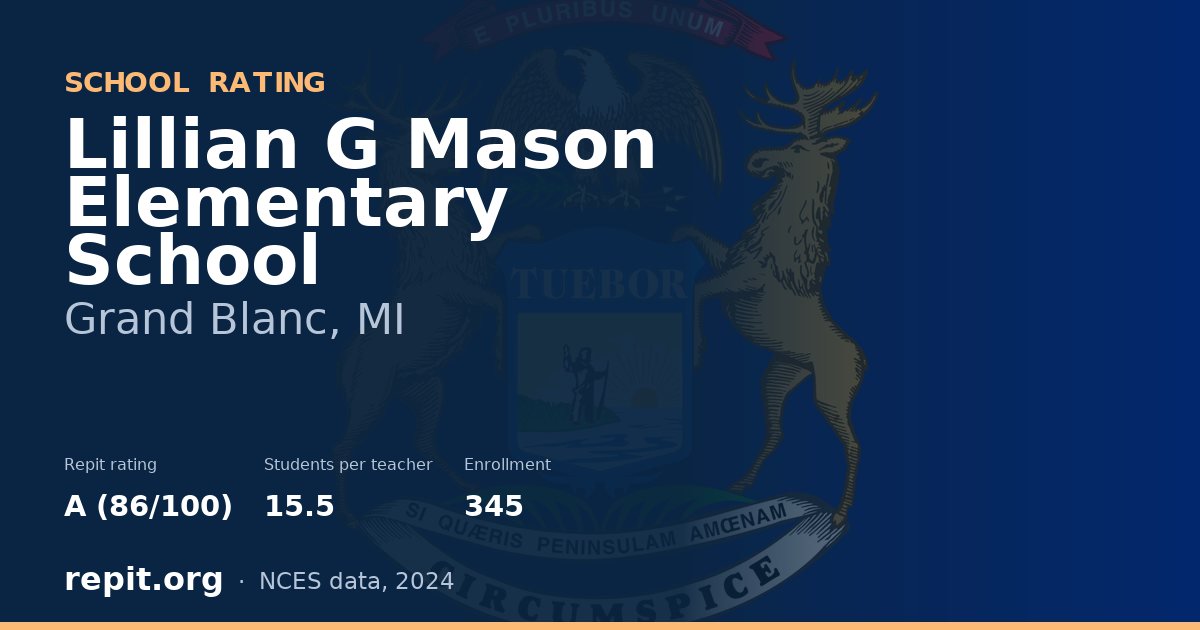 Lillian G Mason Elementary School, Grand Blanc, MI — Repit school rating A (86/100)