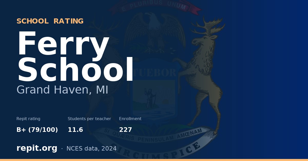 Ferry School, Grand Haven, MI — Repit school rating B+ (79/100)