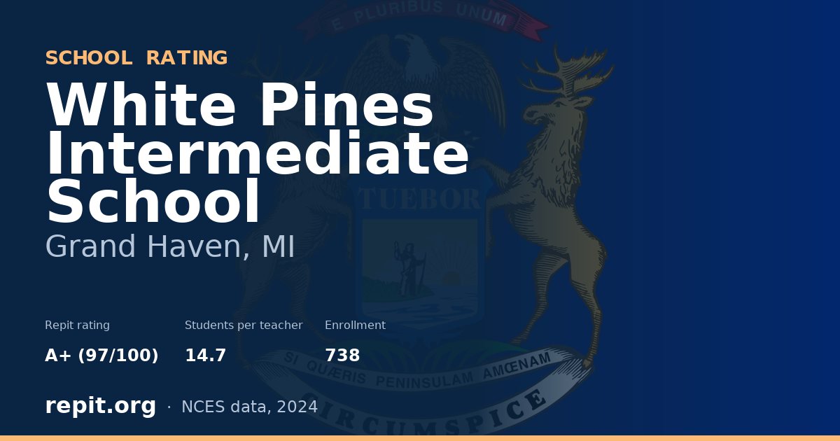 White Pines Intermediate School, Grand Haven, MI — Repit school rating A+ (97/100)