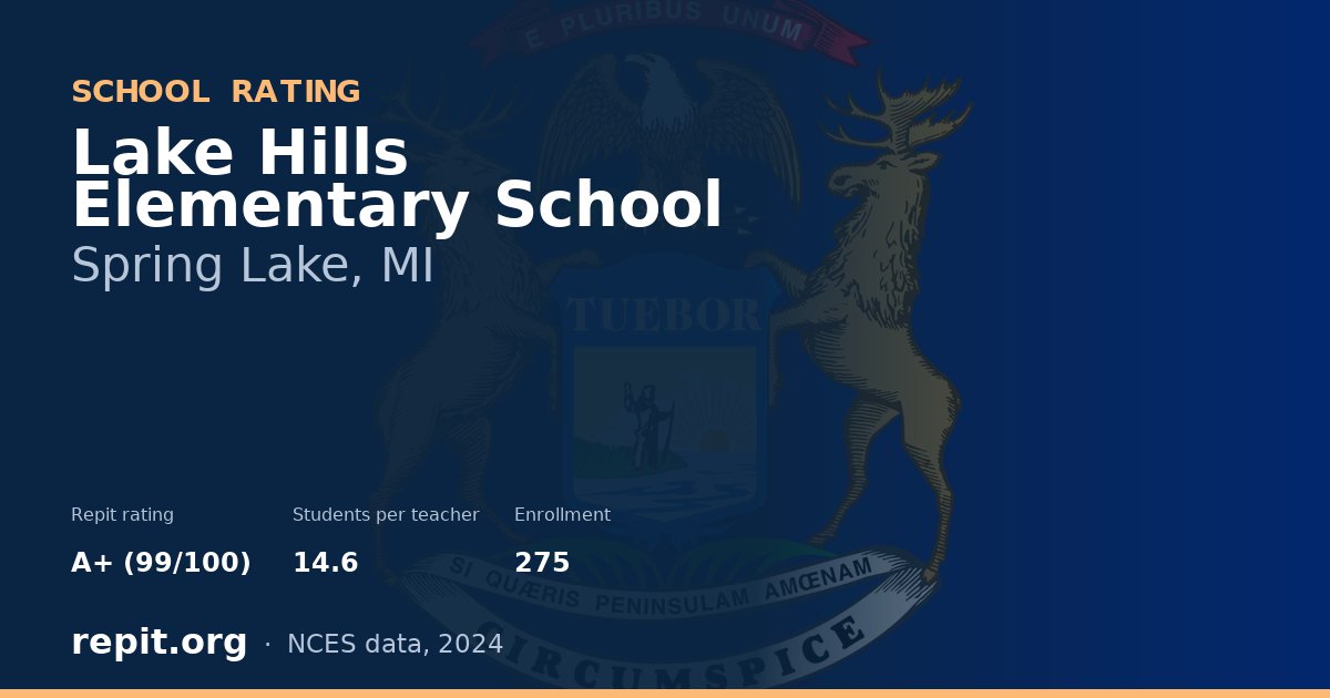 Lake Hills Elementary School, Spring Lake, MI — Repit school rating A+ (99/100)