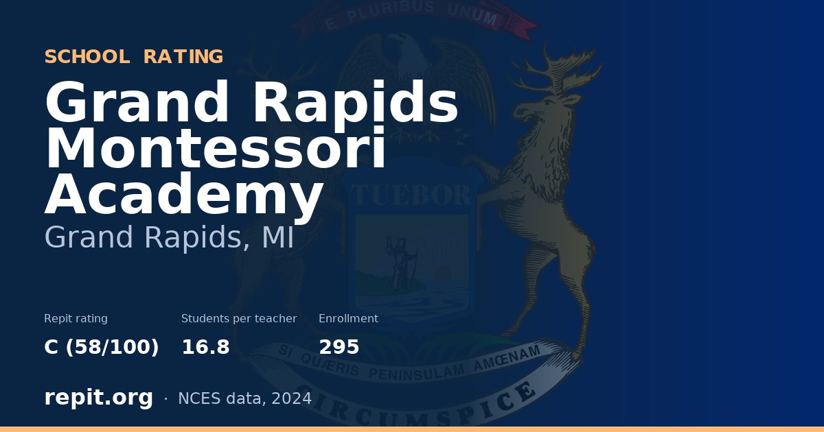 Grand Rapids Montessori Academy, Grand Rapids, MI — Repit school rating C (58/100)