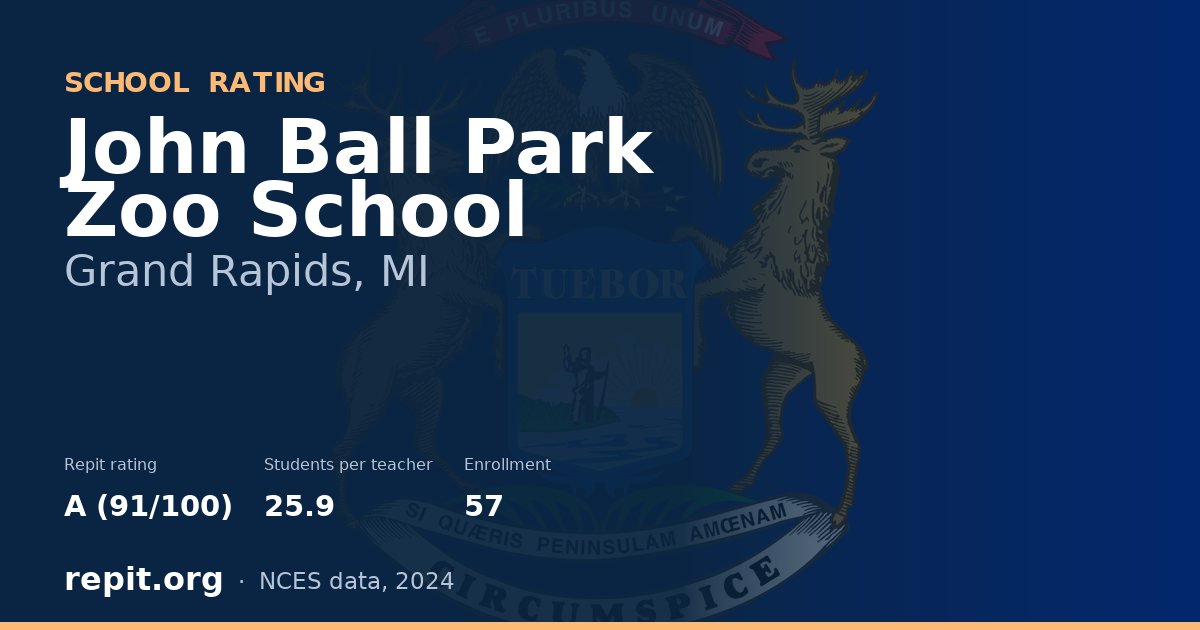 John Ball Park Zoo School, Grand Rapids, MI — Repit school rating A (91/100)