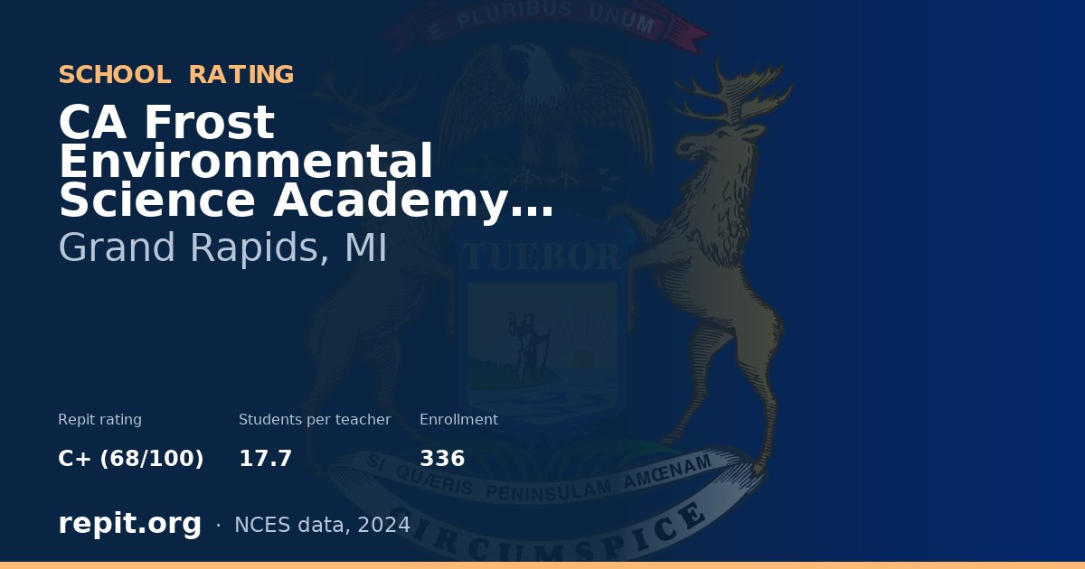 CA Frost Environmental Science Academy Middle High School, Grand Rapids, MI — Repit school rating C+ (68/100)