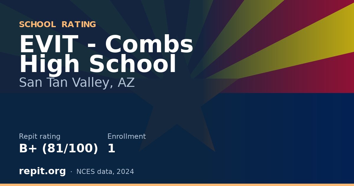 EVIT - Combs High School, San Tan Valley, AZ — Repit school rating B+ (81/100)