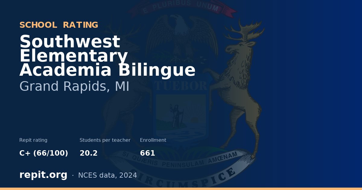 Southwest Elementary  Academia Bilingue, Grand Rapids, MI — Repit school rating C+ (66/100)