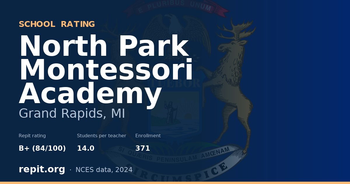 North Park Montessori Academy, Grand Rapids, MI — Repit school rating B+ (84/100)