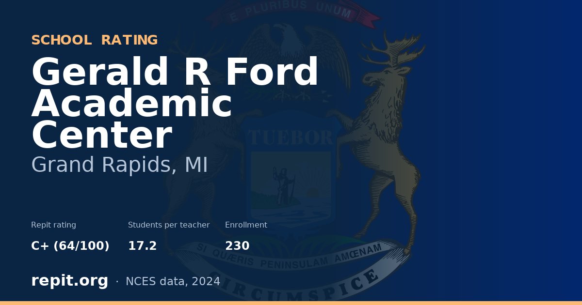 Gerald R Ford Academic Center, Grand Rapids, MI — Repit school rating C+ (64/100)