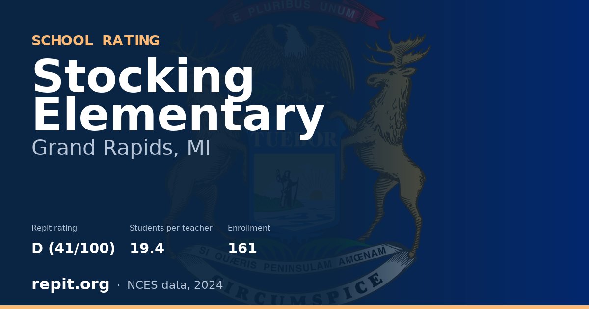 Stocking Elementary, Grand Rapids, MI — Repit school rating D (41/100)