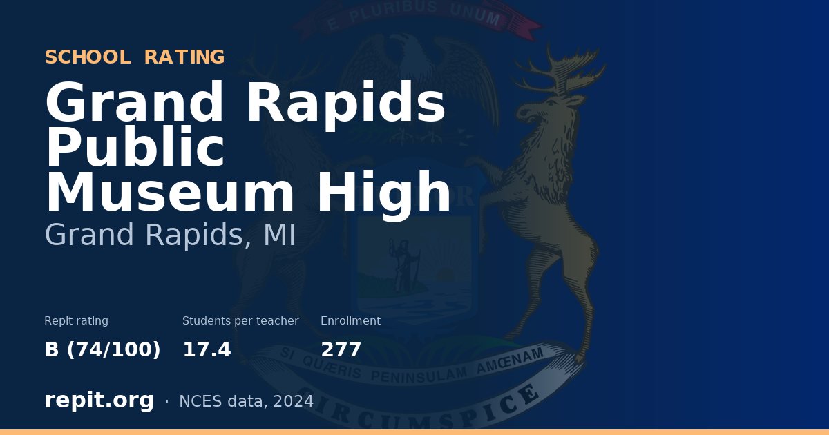 Grand Rapids Public Museum High, Grand Rapids, MI — Repit school rating B (74/100)