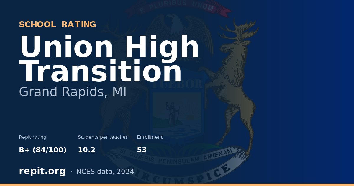 Union High Transition, Grand Rapids, MI — Repit school rating B+ (84/100)
