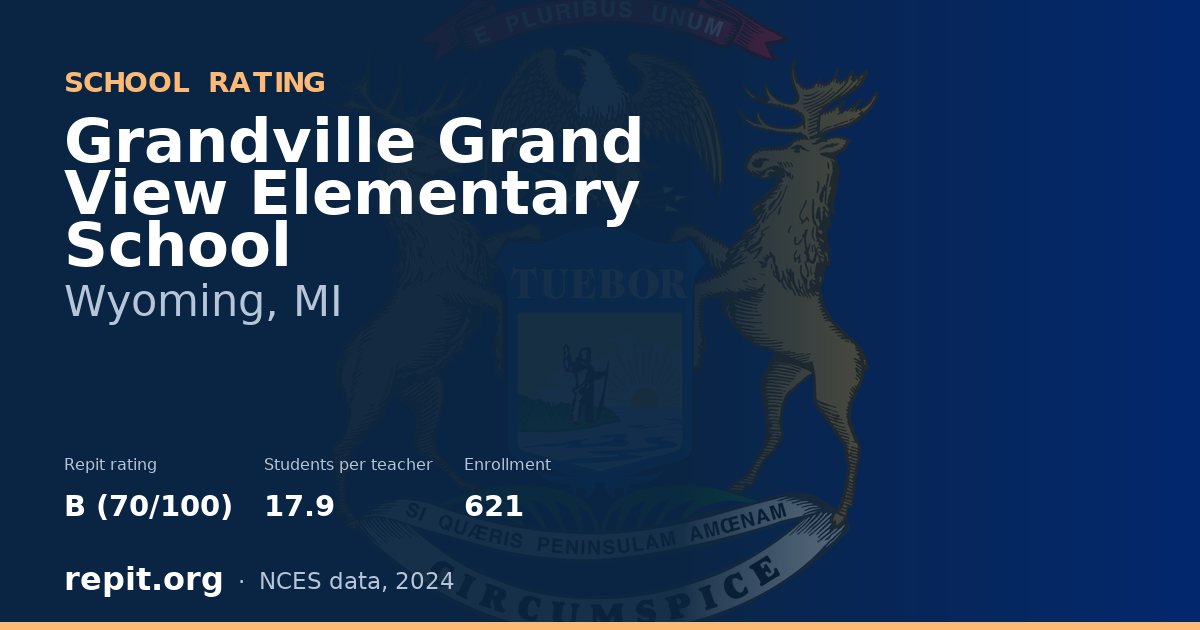 Grandville Grand View Elementary School, Wyoming, MI — Repit school rating B (70/100)