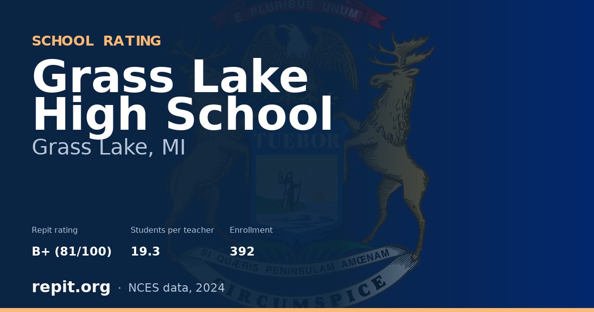 Grass Lake High School, Grass Lake, MI — Repit school rating B+ (81/100)