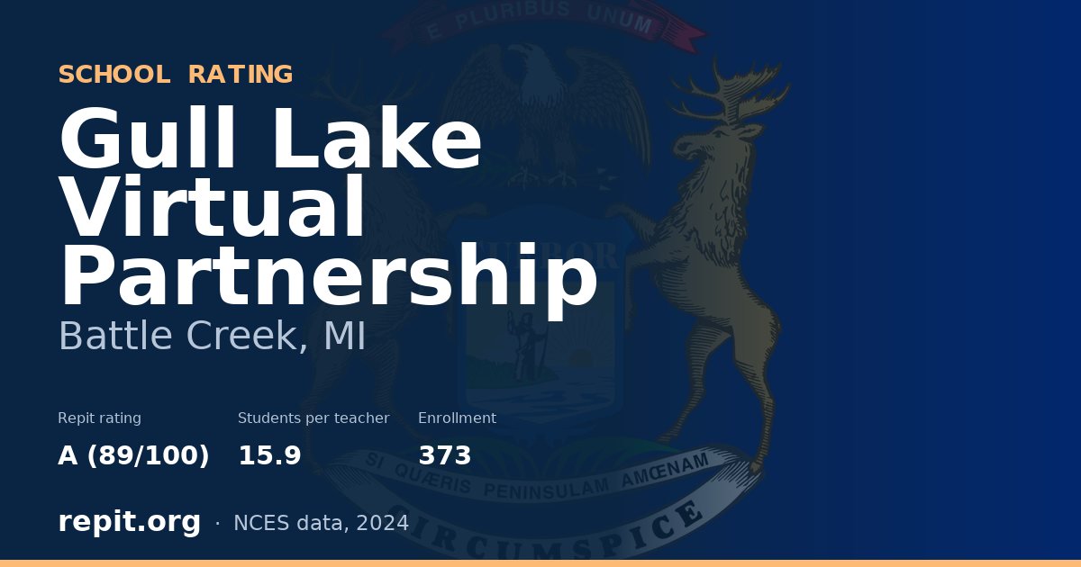 Gull Lake Virtual Partnership, Battle Creek, MI — Repit school rating A (89/100)