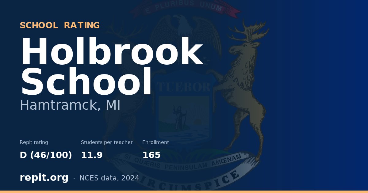 Holbrook School, Hamtramck, MI — Repit school rating D (46/100)
