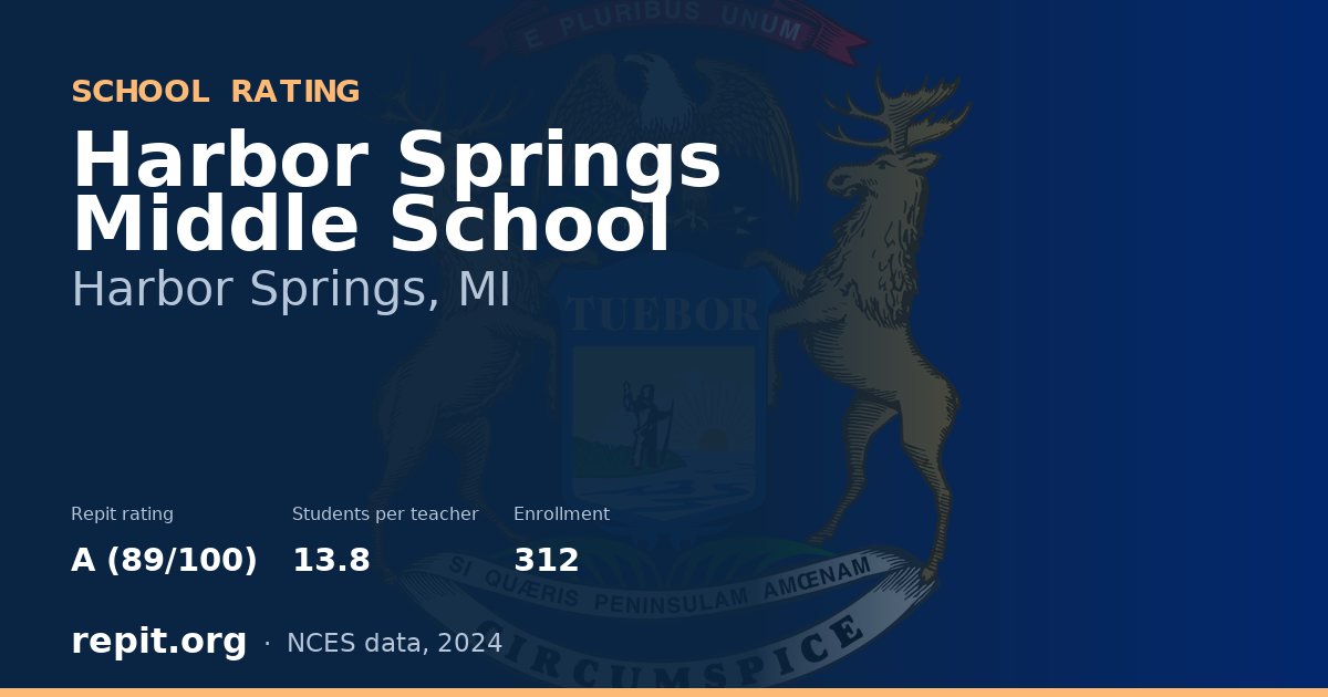 Harbor Springs Middle School, Harbor Springs, MI — Repit school rating A (89/100)