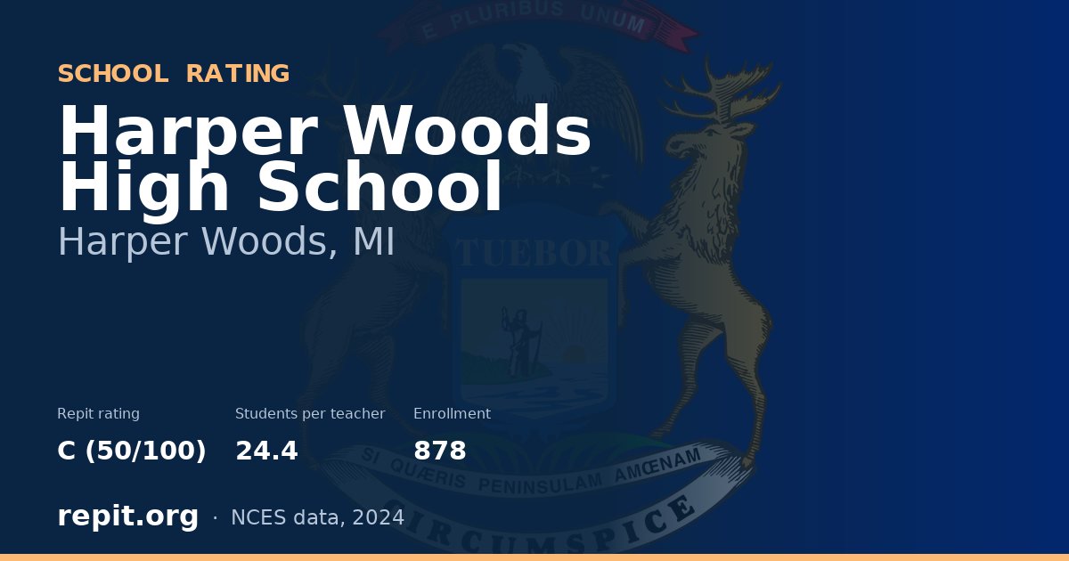 Harper Woods High School, Harper Woods, MI — Repit school rating C (50/100)