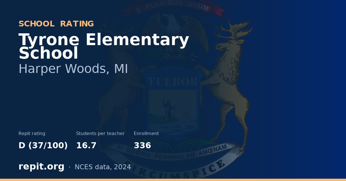 Tyrone Elementary School, Harper Woods, MI — Repit school rating D (37/100)