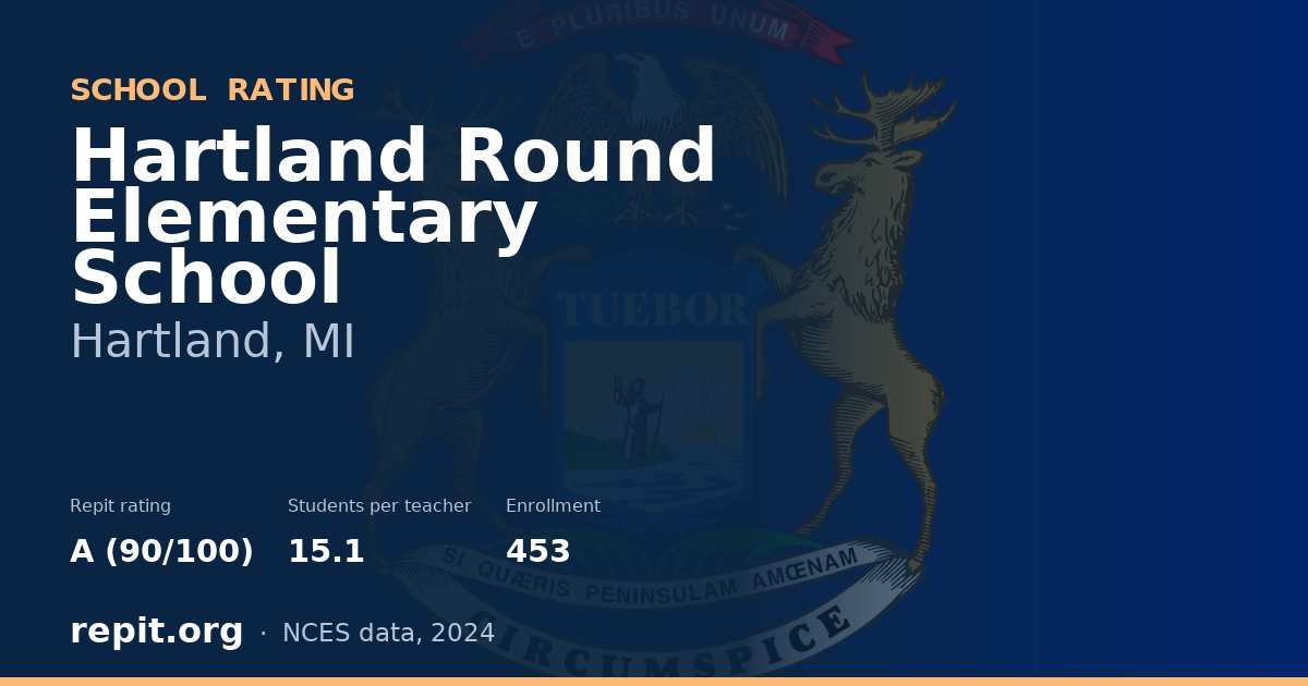 Hartland Round Elementary School, Hartland, MI — Repit school rating A (90/100)