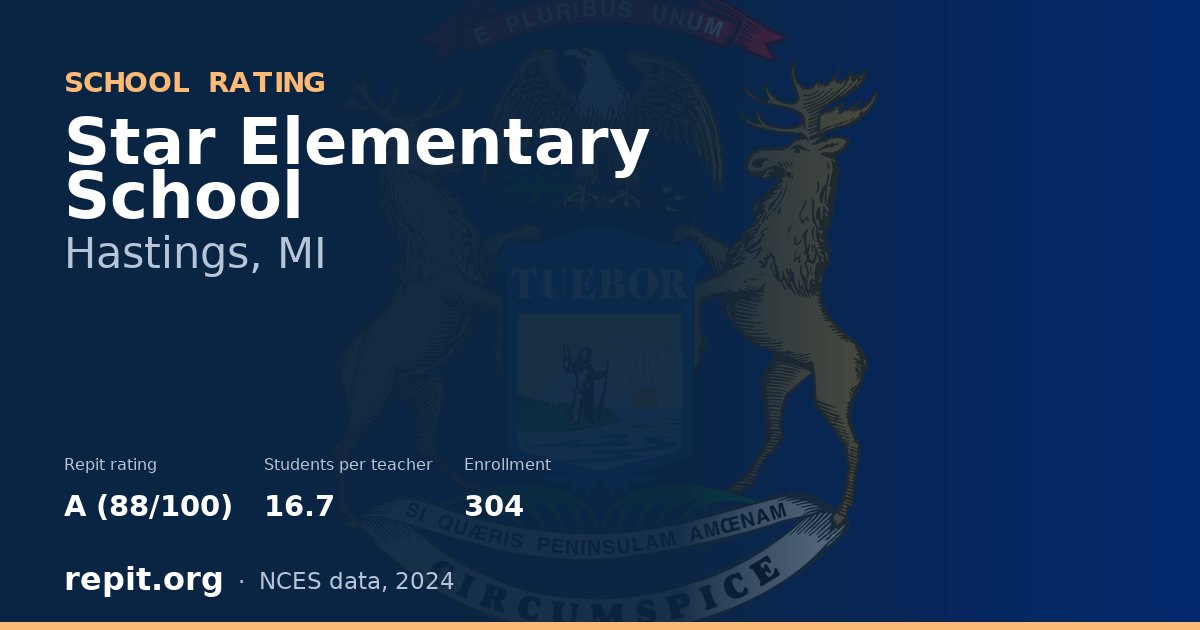 Star Elementary School, Hastings, MI — Repit school rating A (88/100)