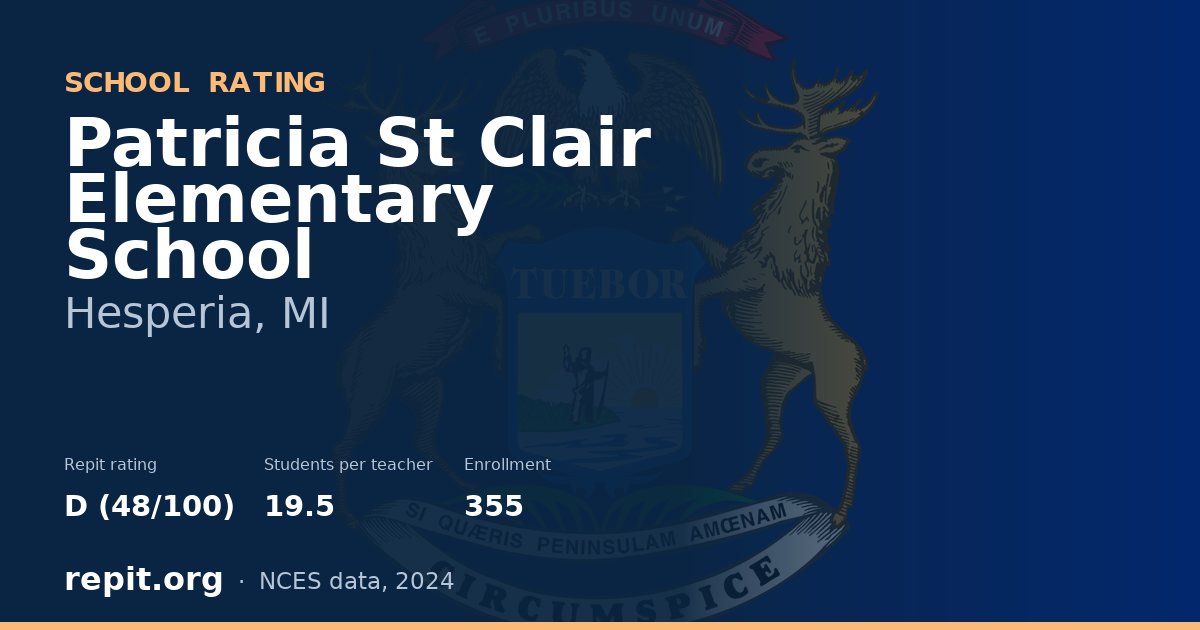 Patricia St Clair Elementary School, Hesperia, MI — Repit school rating D (48/100)