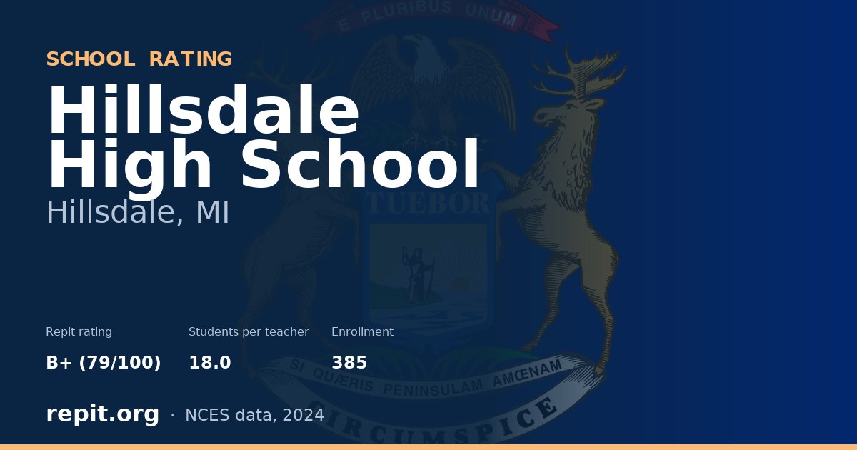Hillsdale High School, Hillsdale, MI — Repit school rating B+ (79/100)