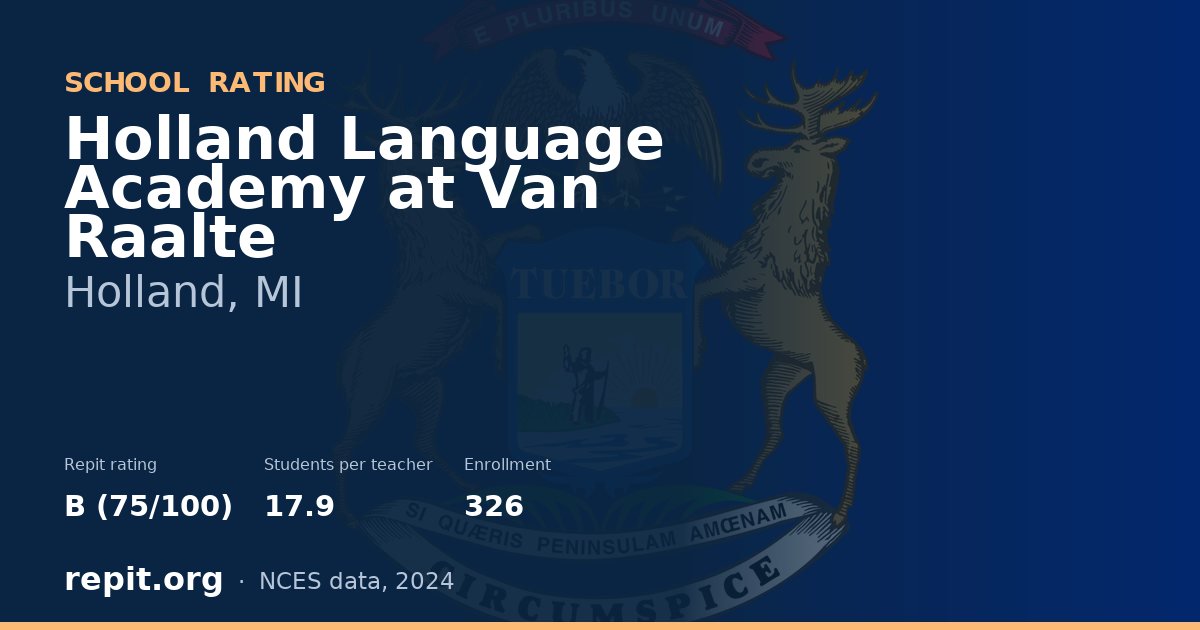 Holland Language Academy at Van Raalte, Holland, MI — Repit school rating B (75/100)