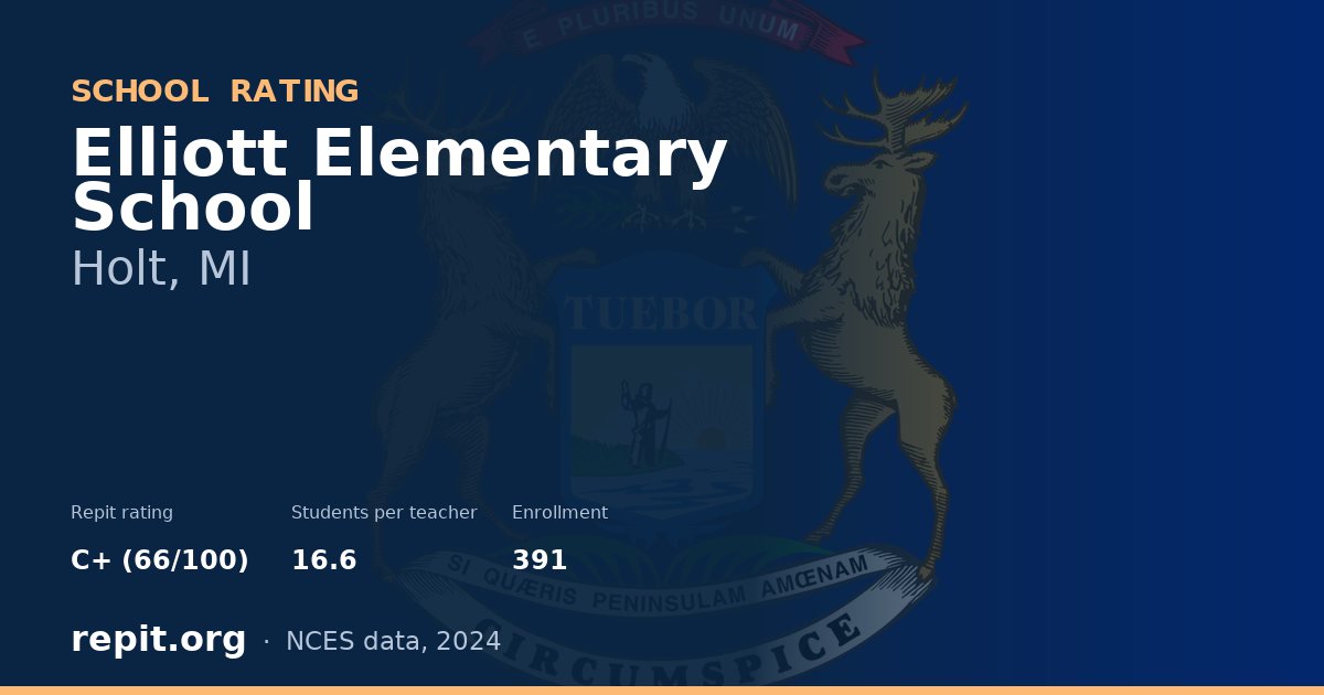 Elliott Elementary School, Holt, MI — Repit school rating C+ (66/100)