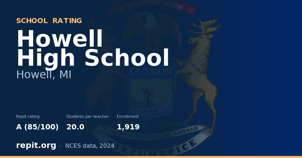 Howell High School, Howell, MI — Repit school rating A (85/100)