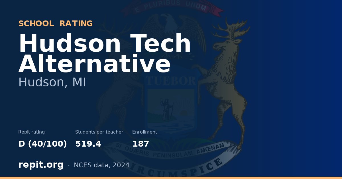 Hudson Tech Alternative, Hudson, MI — Repit school rating D (40/100)