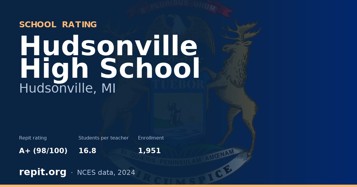 Hudsonville High School, Hudsonville, MI — Repit school rating A+ (98/100)