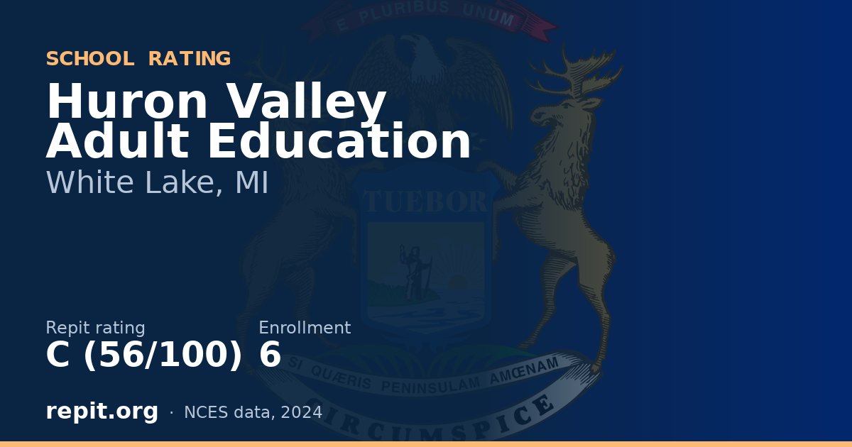 Huron Valley Adult Education, White Lake, MI — Repit school rating C (56/100)