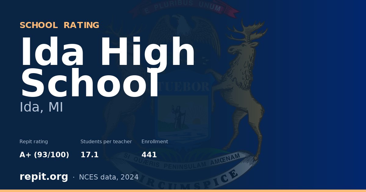 Ida High School, Ida, MI — Repit school rating A+ (93/100)