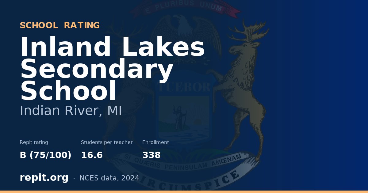 Inland Lakes Secondary School, Indian River, MI — Repit school rating B (75/100)