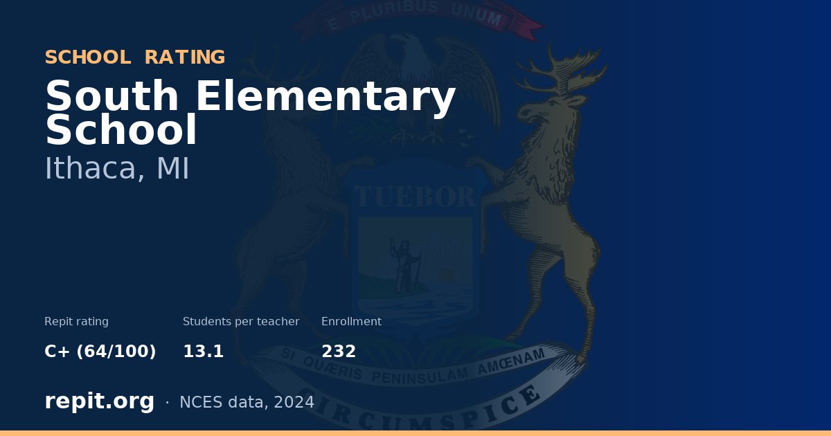 South Elementary School, Ithaca, MI — Repit school rating C+ (64/100)