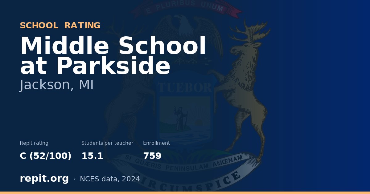 Middle School at Parkside, Jackson, MI — Repit school rating C (52/100)