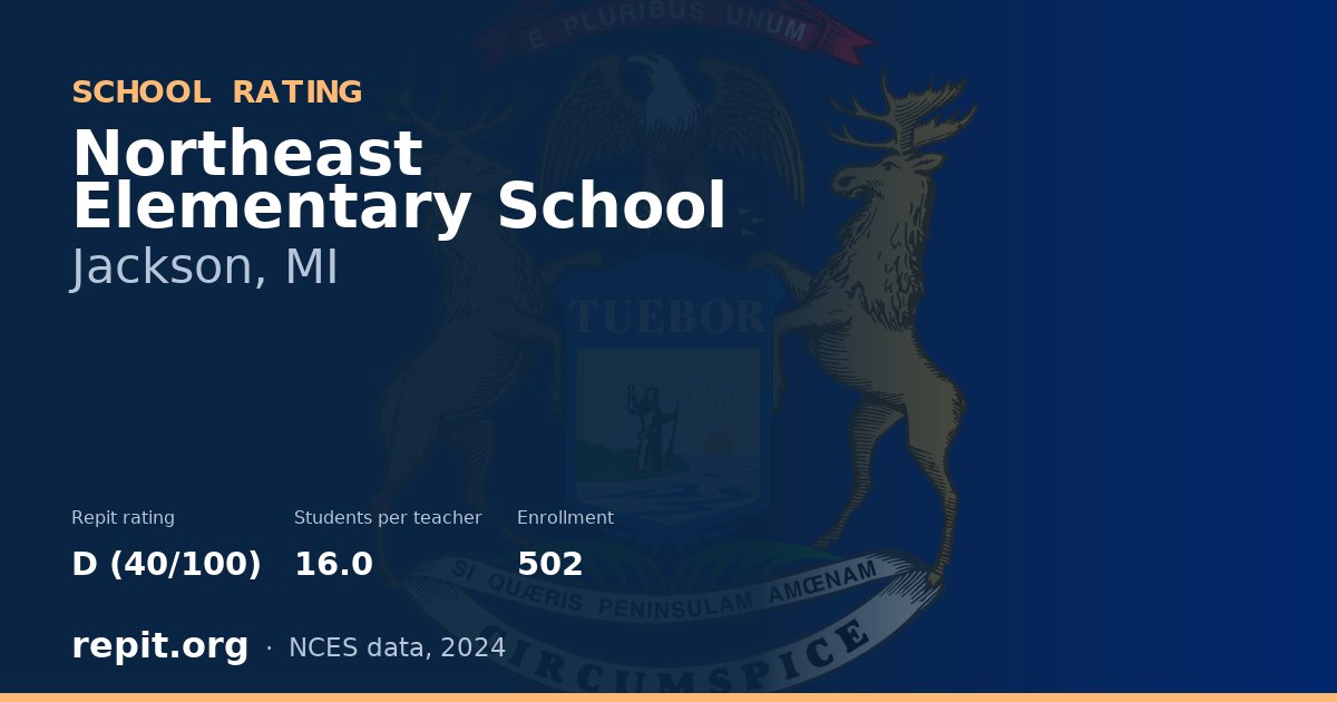 Northeast Elementary School, Jackson, MI — Repit school rating D (40/100)