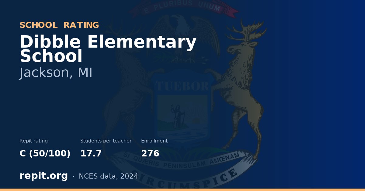 Dibble Elementary School, Jackson, MI — Repit school rating C (50/100)
