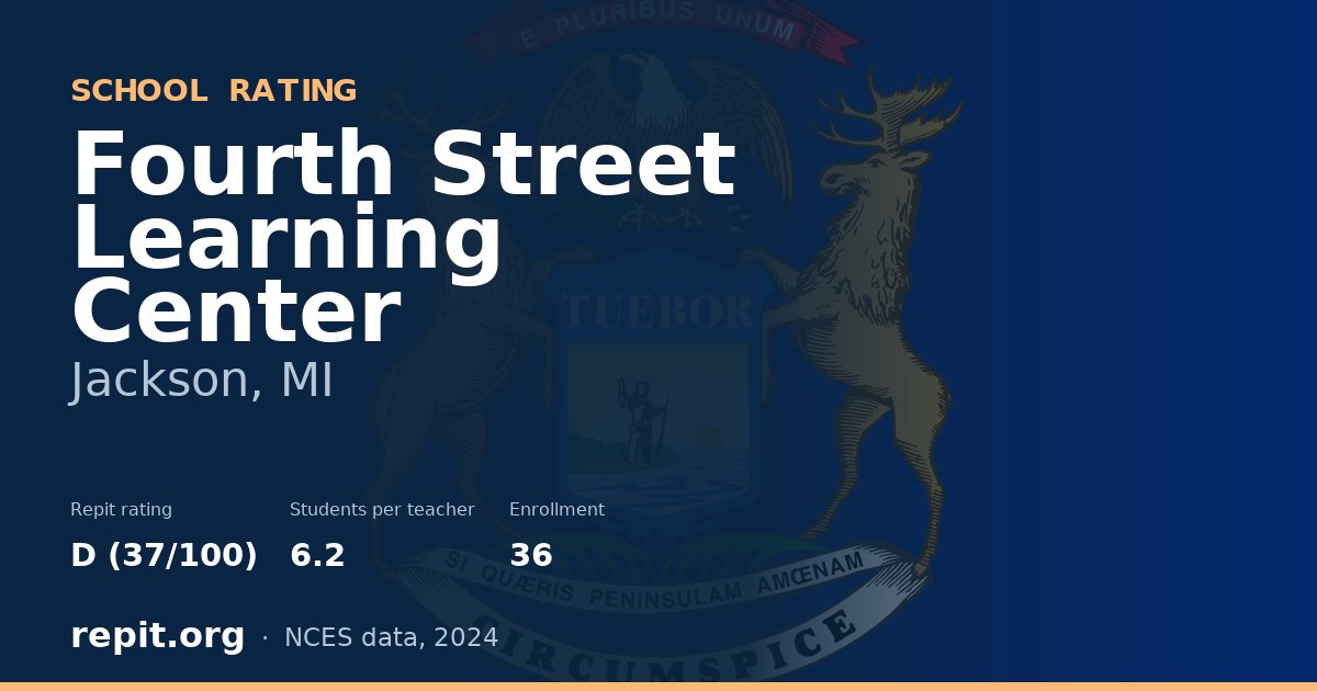 Fourth Street Learning Center, Jackson, MI — Repit school rating D (37/100)