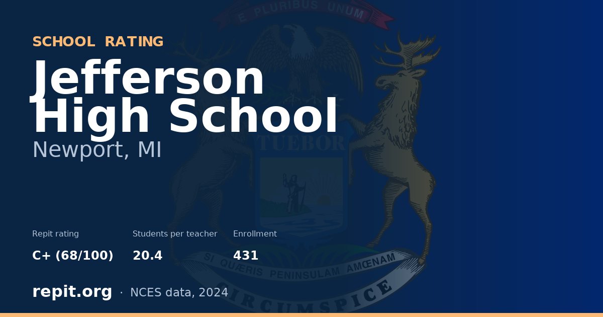 Jefferson High School, Newport, MI — Repit school rating C+ (68/100)