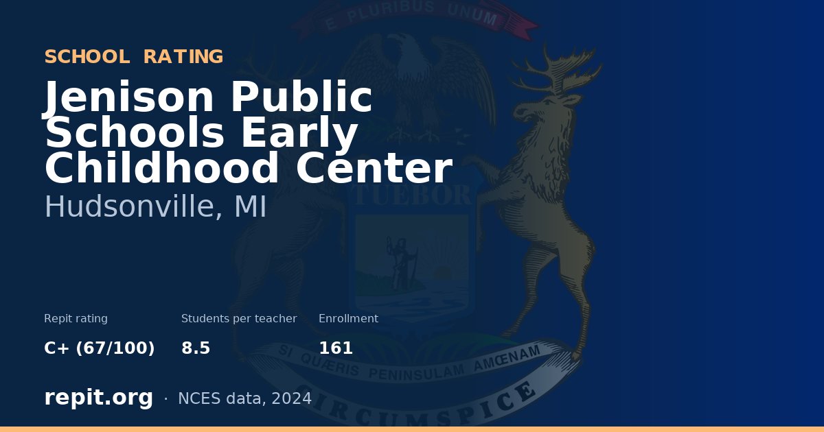 Jenison Public Schools Early Childhood Center, Hudsonville, MI — Repit school rating C+ (67/100)